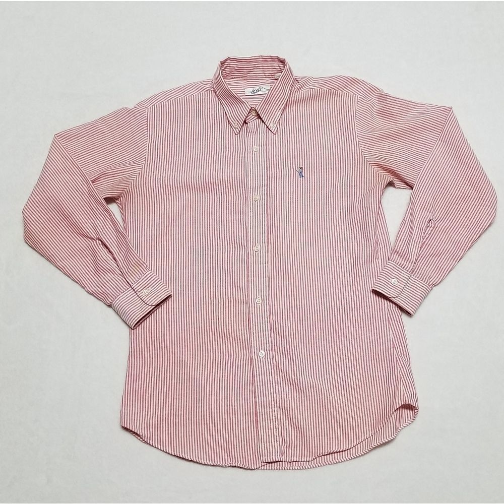 VINTAGE 1970s Levi's Red White Striped Western Button Down Collared Shirt Medium